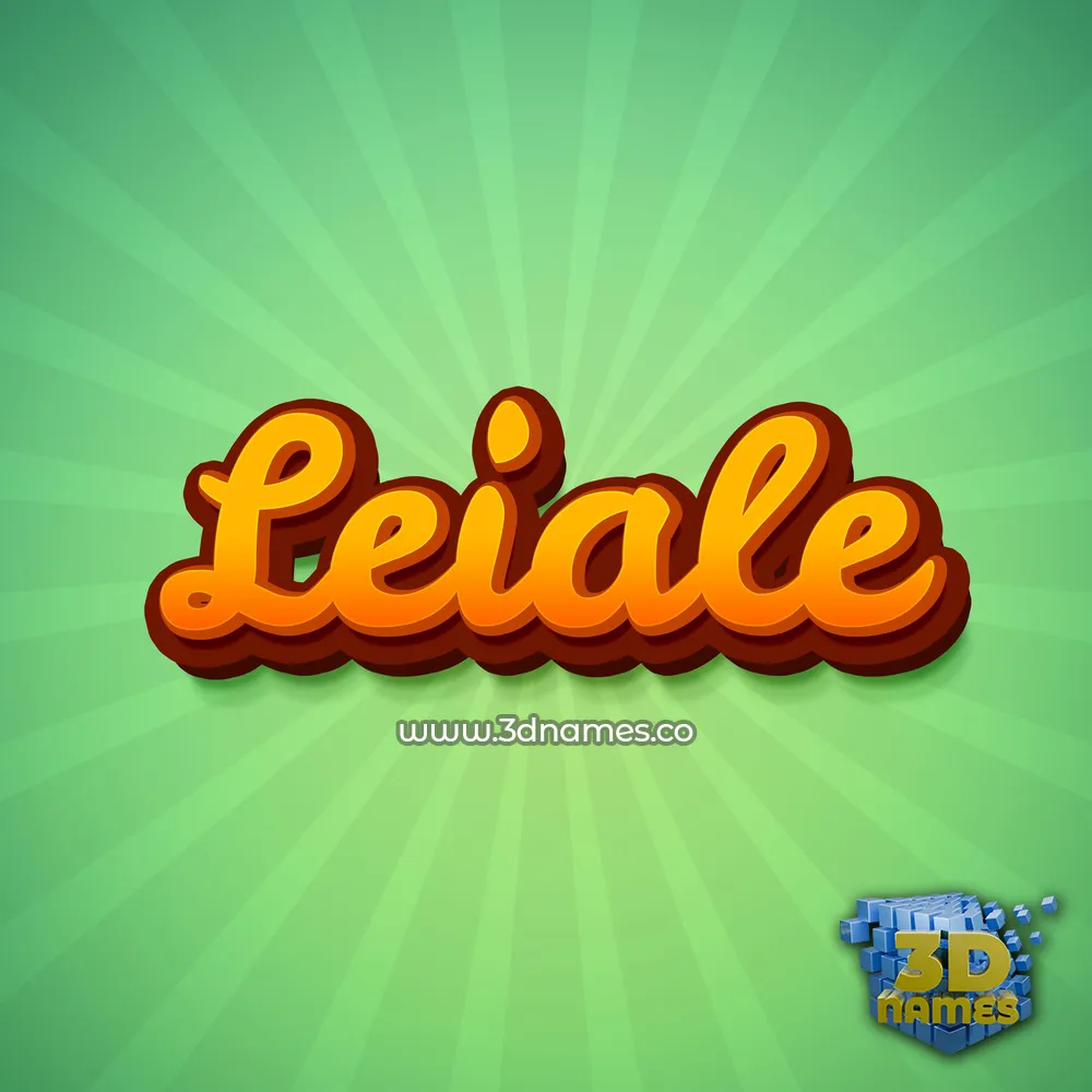 leiale in Green Rays style - 3D name wallpaper