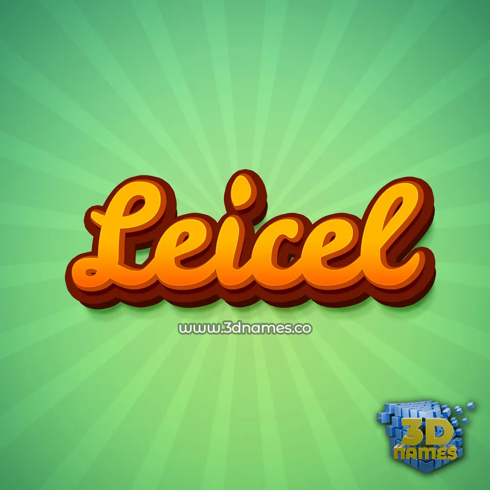 leicel in Green Rays style - 3D name wallpaper