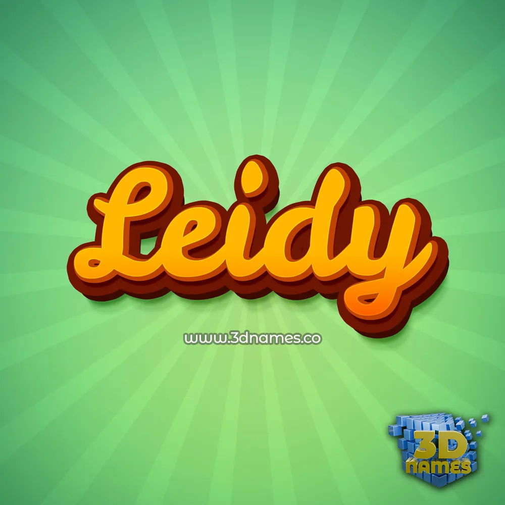 leidy in Green Rays style - 3D name wallpaper