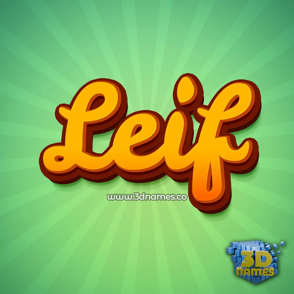 leif in Green Rays style - 3D name wallpaper