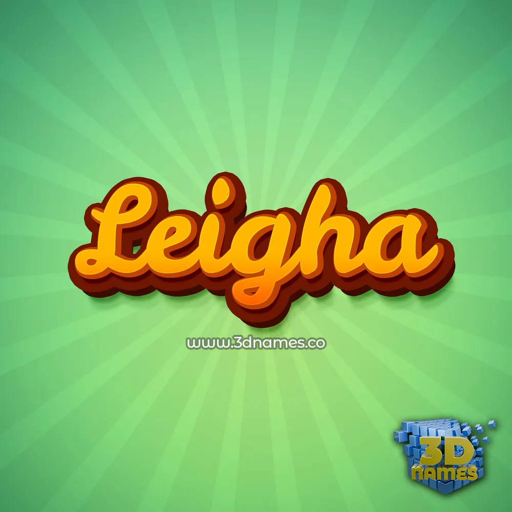 leigha in Green Rays style - 3D name wallpaper