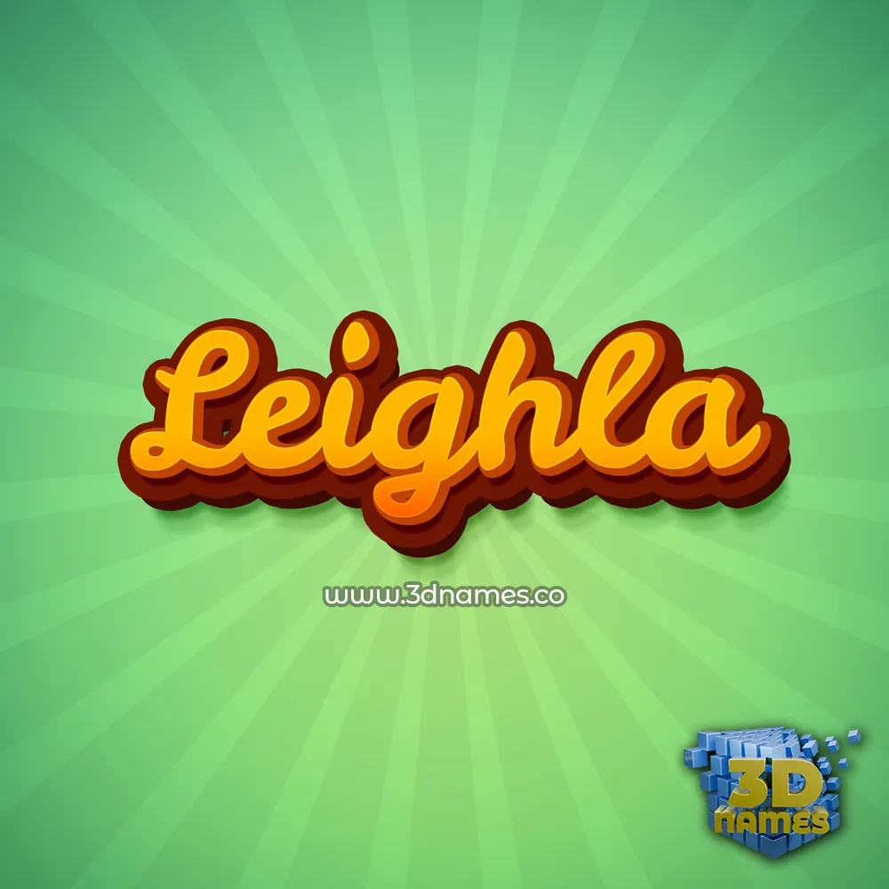 leighla in Green Rays style - 3D name wallpaper