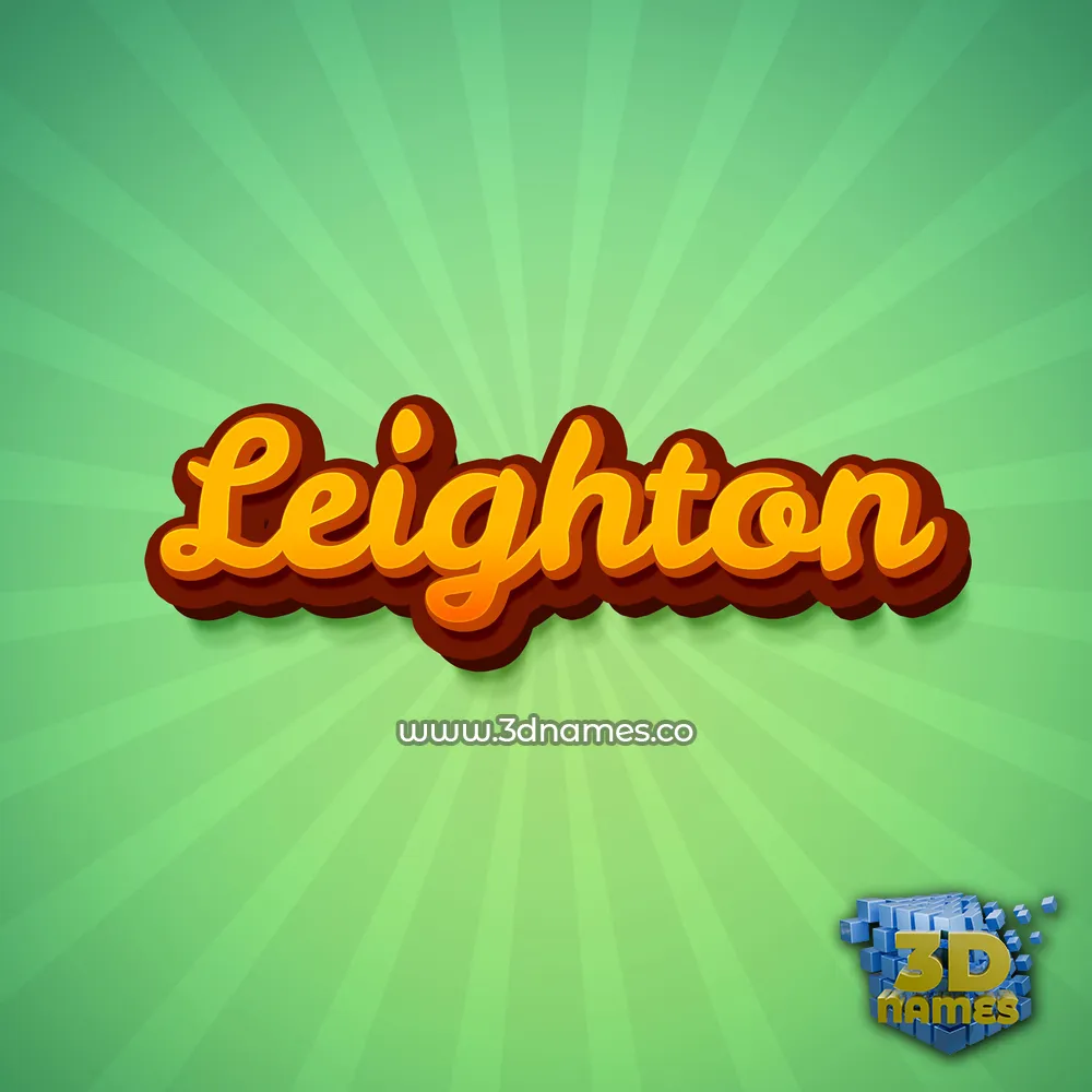leighton in Green Rays style - 3D name wallpaper