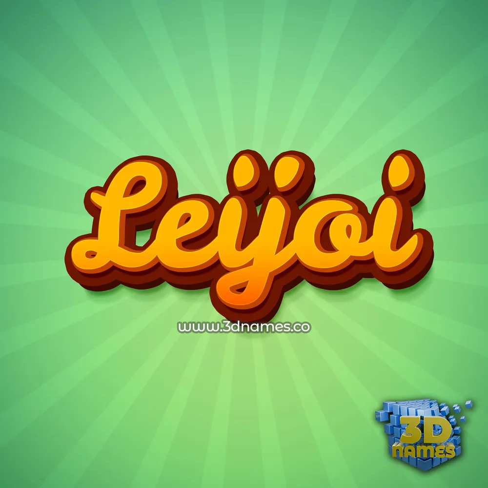 leijoi in Green Rays style - 3D name wallpaper
