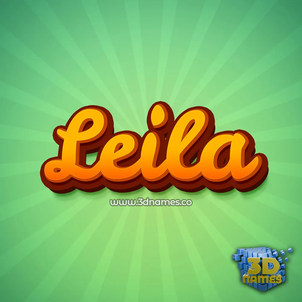 leila in Green Rays style - 3D name wallpaper