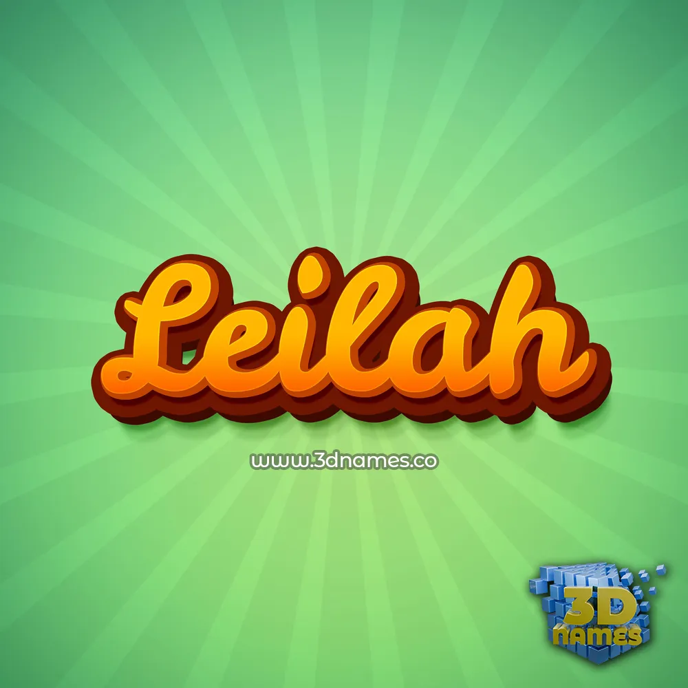 leilah in Green Rays style - 3D name wallpaper