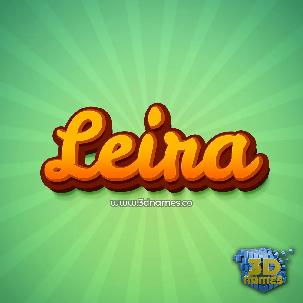 leira in Green Rays style - 3D name wallpaper