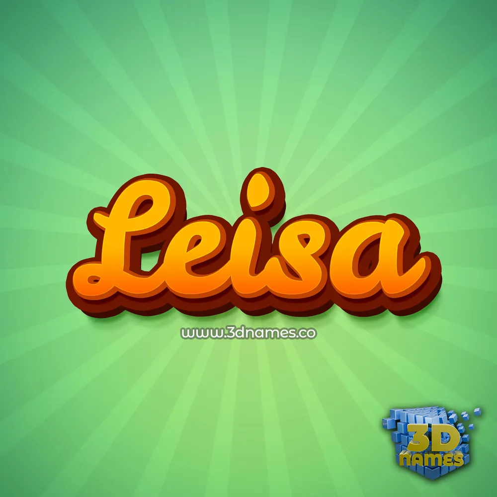 leisa in Green Rays style - 3D name wallpaper