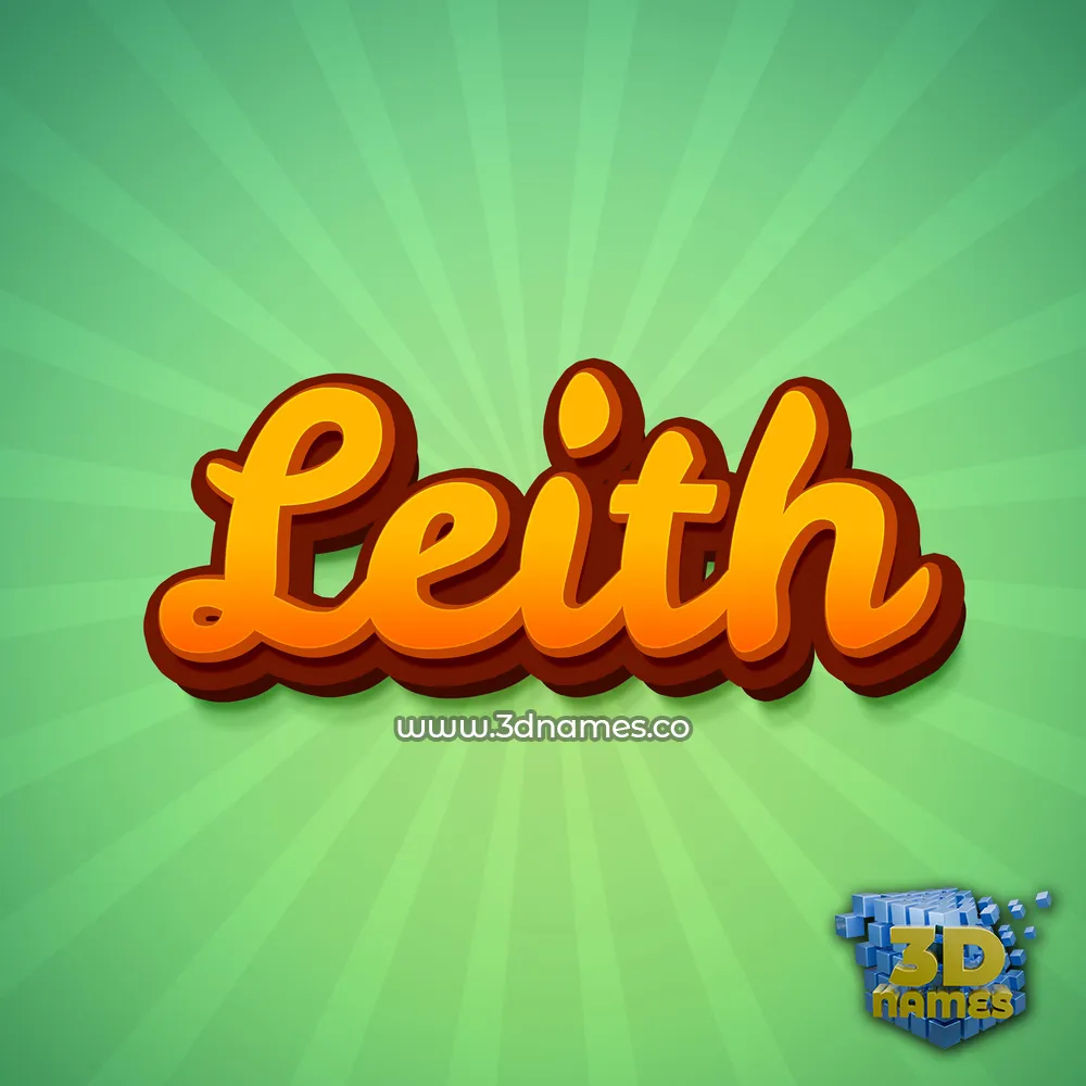 leith in Green Rays style - 3D name wallpaper