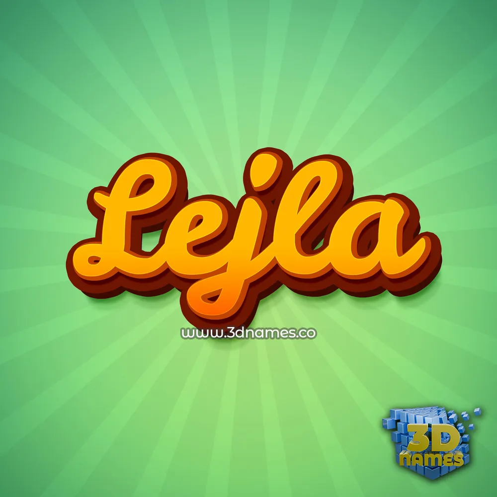 lejla in Green Rays style - 3D name wallpaper