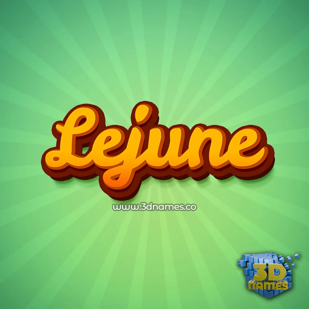 lejune in Green Rays style - 3D name wallpaper