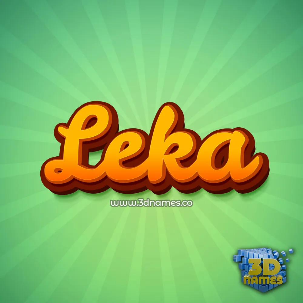 leka in Green Rays style - 3D name wallpaper