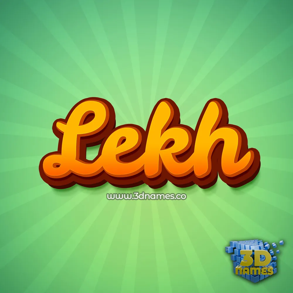 lekh in Green Rays style - 3D name wallpaper