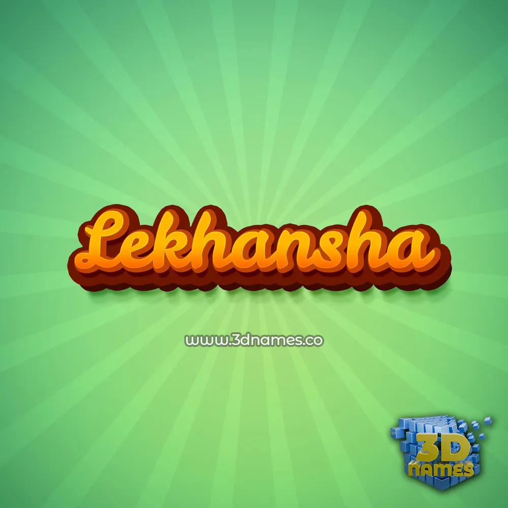 lekhansha in Green Rays style - 3D name wallpaper