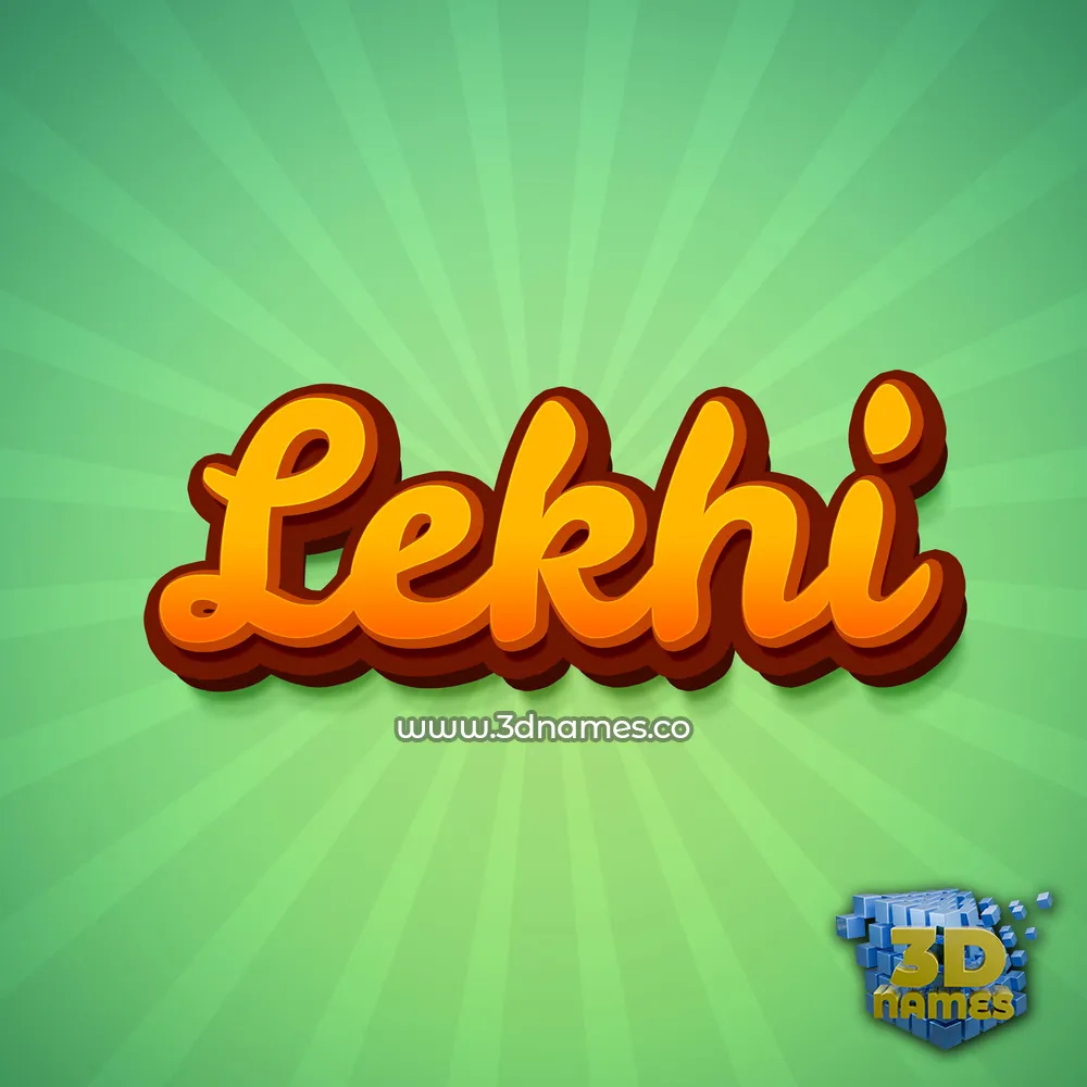 lekhi in Green Rays style - 3D name wallpaper