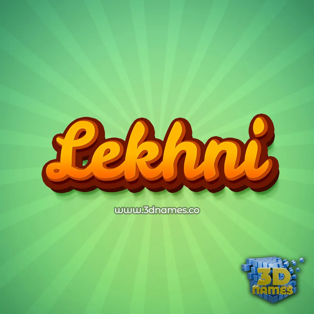 lekhni in Green Rays style - 3D name wallpaper