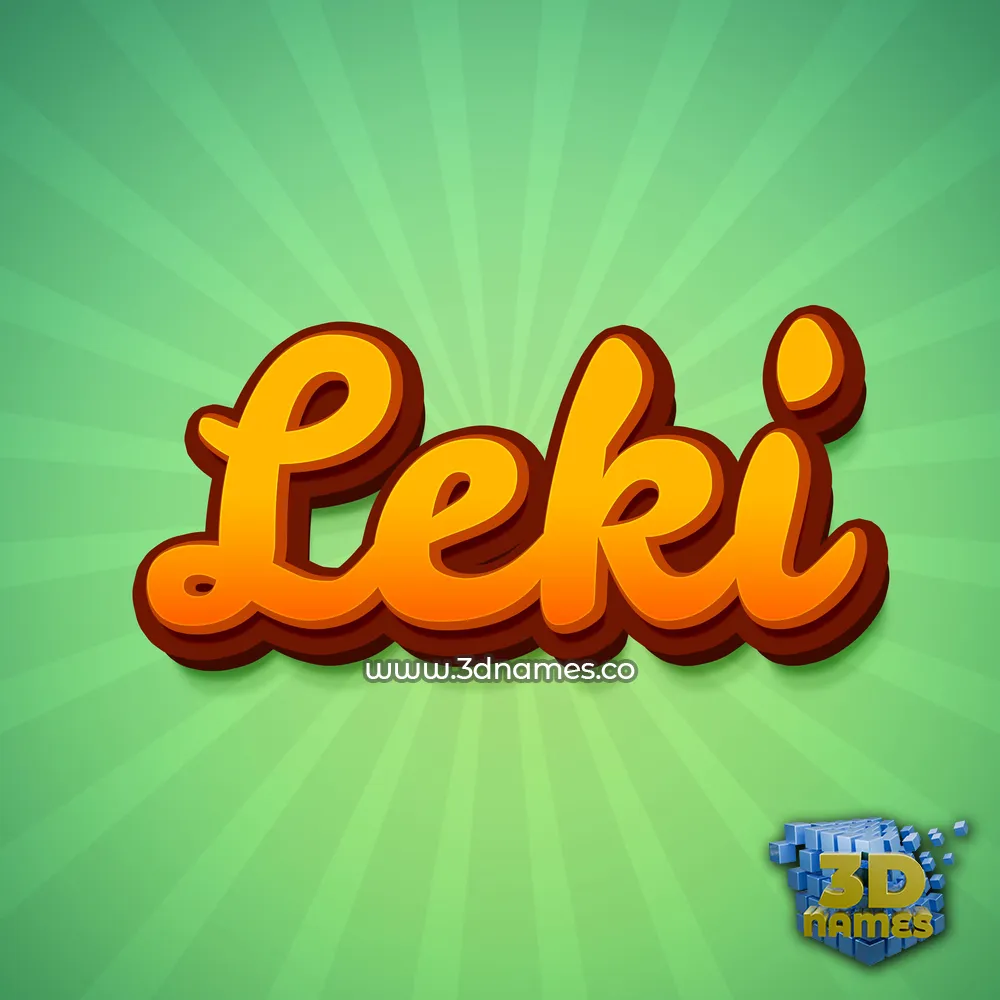 leki in Green Rays style - 3D name wallpaper