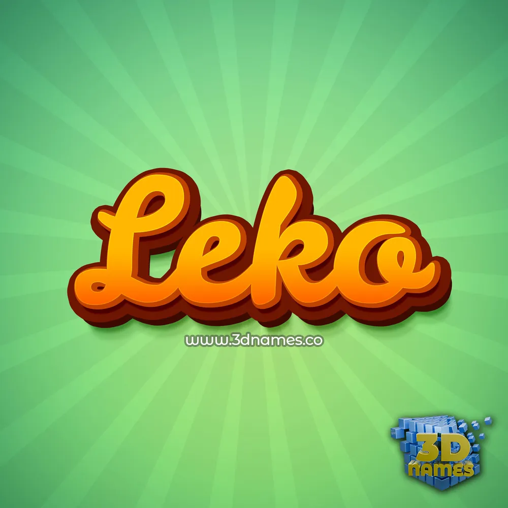 leko in Green Rays style - 3D name wallpaper