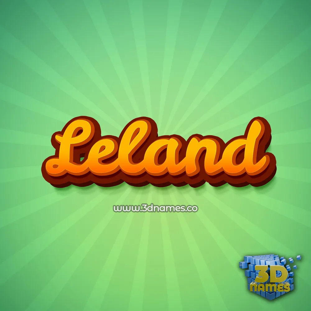 leland in Green Rays style - 3D name wallpaper