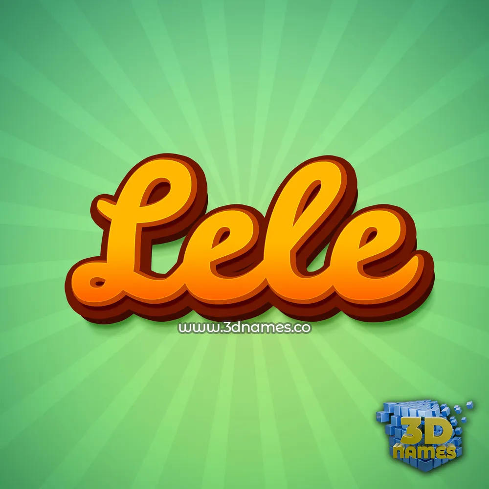 lele in Green Rays style - 3D name wallpaper