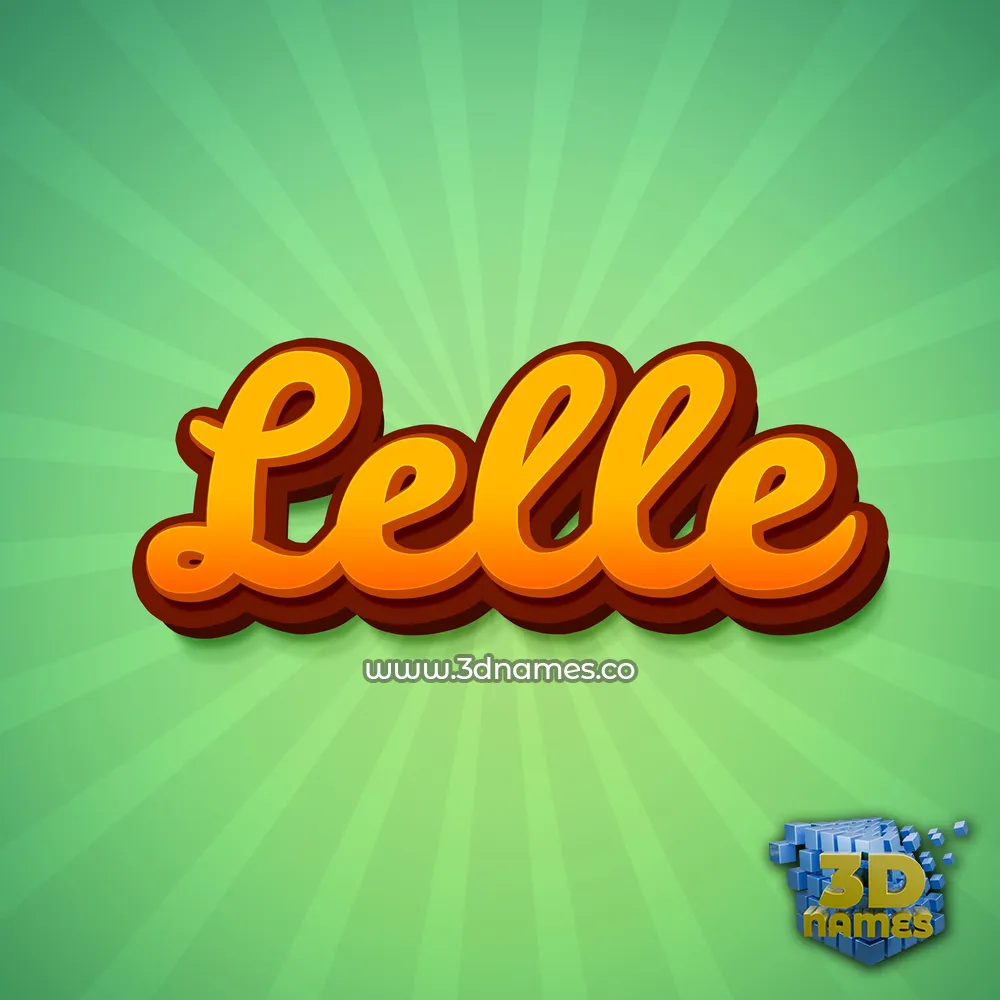 lelle in Green Rays style - 3D name wallpaper