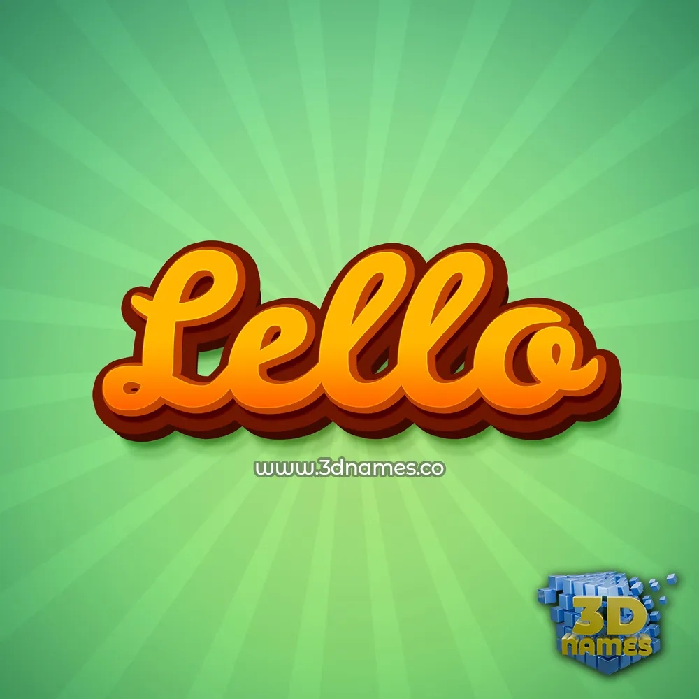 lello in Green Rays style - 3D name wallpaper