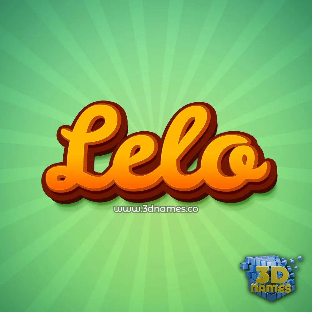 lelo in Green Rays style - 3D name wallpaper