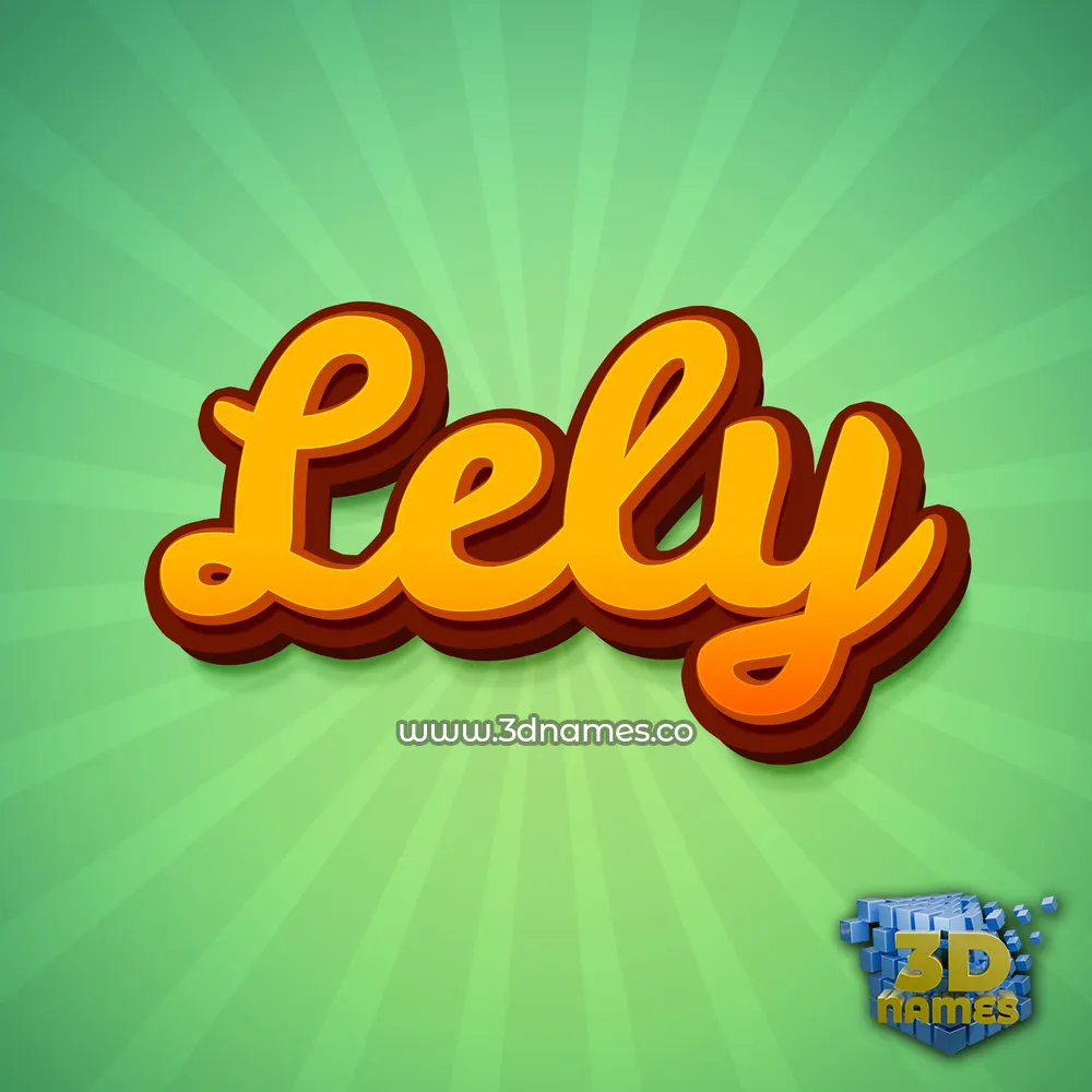 lely in Green Rays style - 3D name wallpaper
