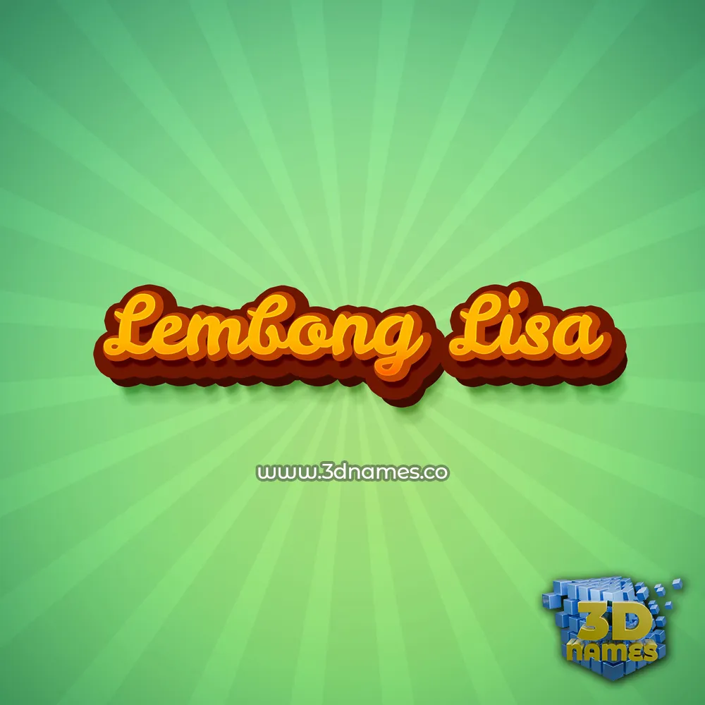 lembong lisa in Green Rays style - 3D name wallpaper