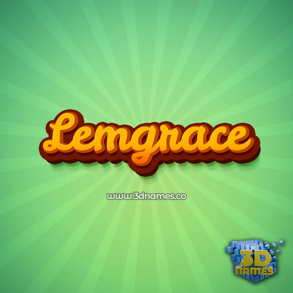 lemgrace in Green Rays style - 3D name wallpaper