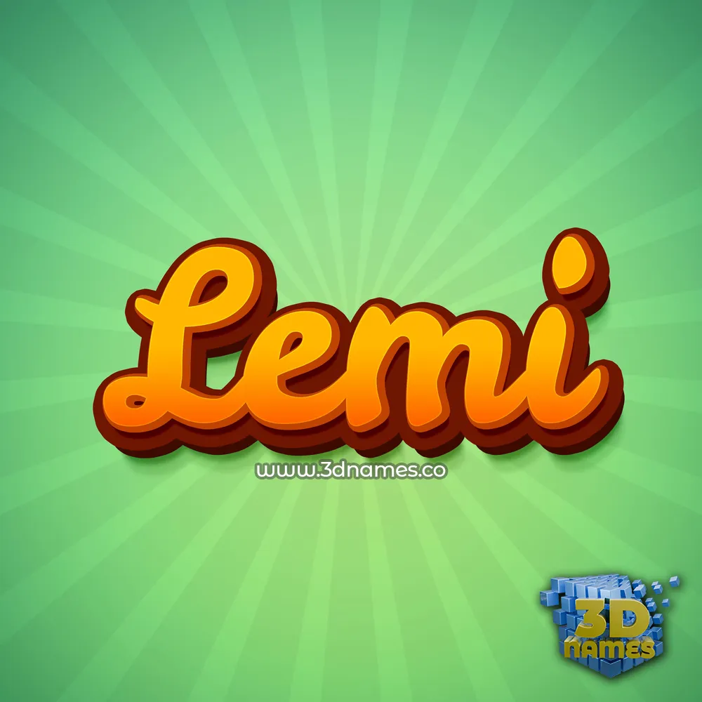 lemi in Green Rays style - 3D name wallpaper