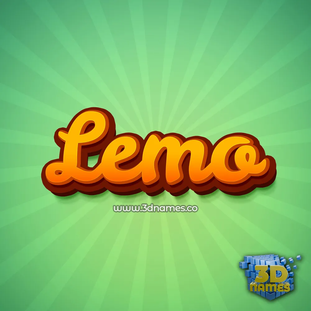 lemo in Green Rays style - 3D name wallpaper