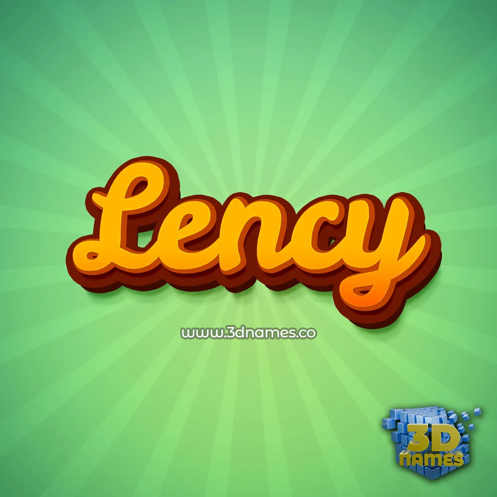 lency in Green Rays style - 3D name wallpaper