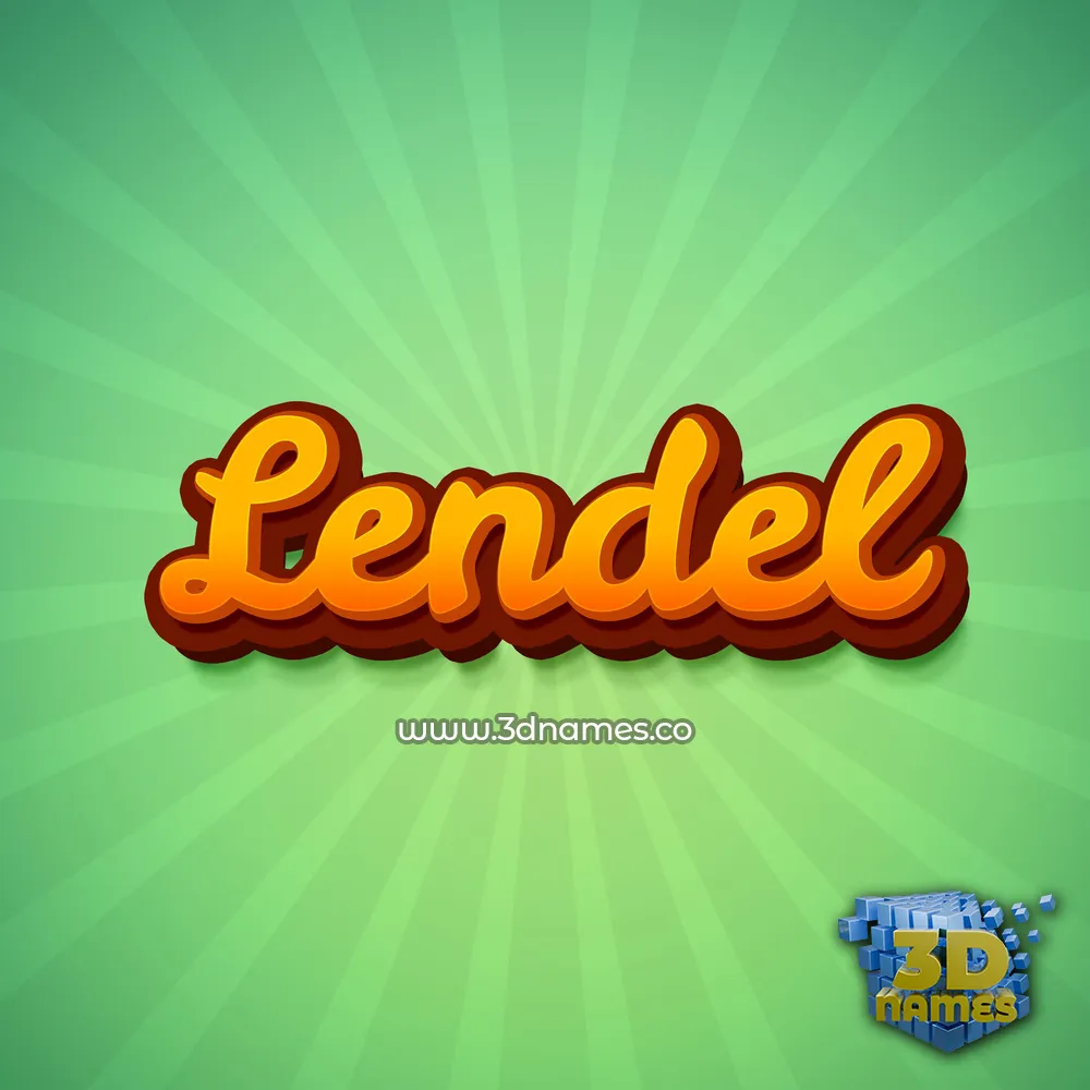 lendel in Green Rays style - 3D name wallpaper