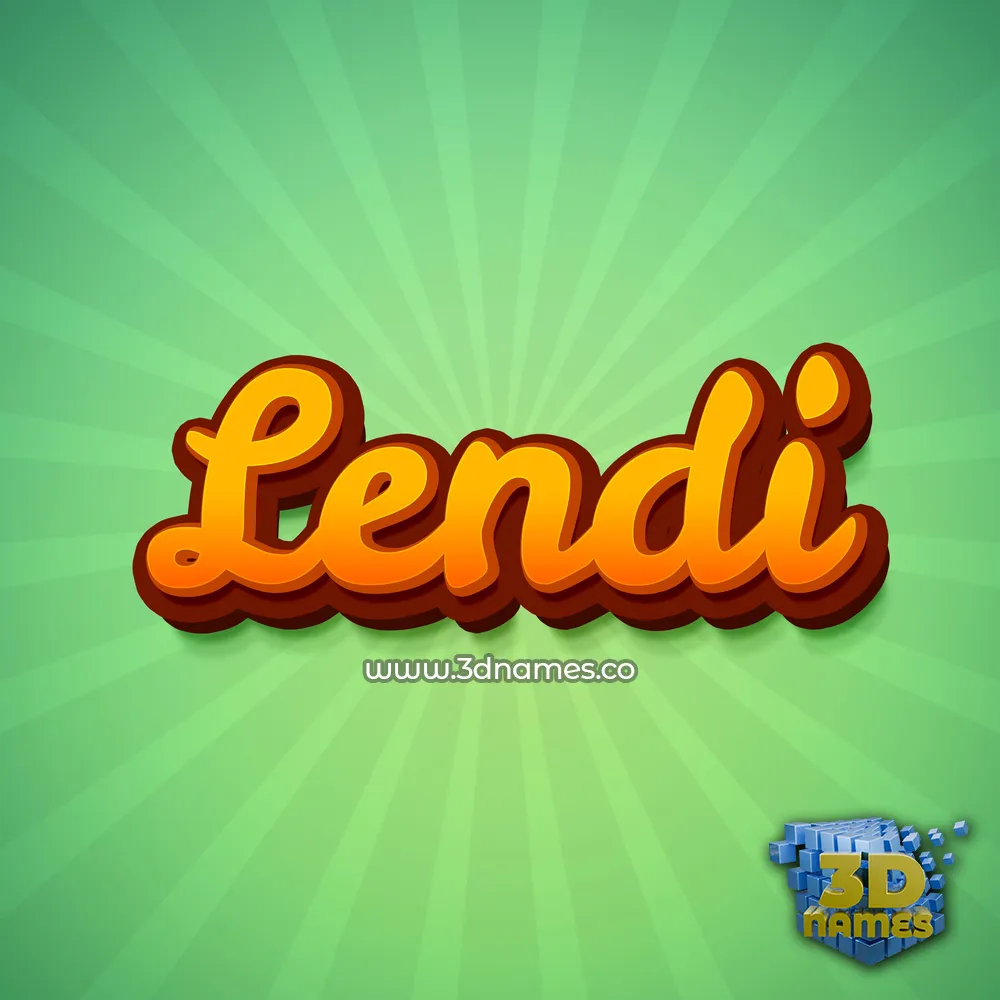 lendi in Green Rays style - 3D name wallpaper