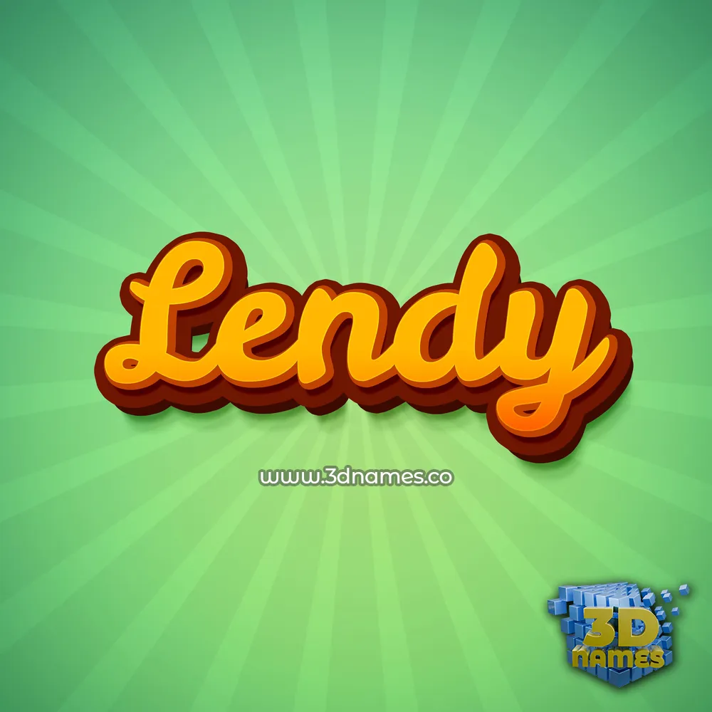 lendy in Green Rays style - 3D name wallpaper