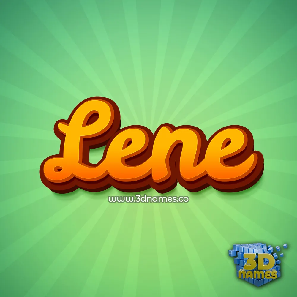 lene in Green Rays style - 3D name wallpaper