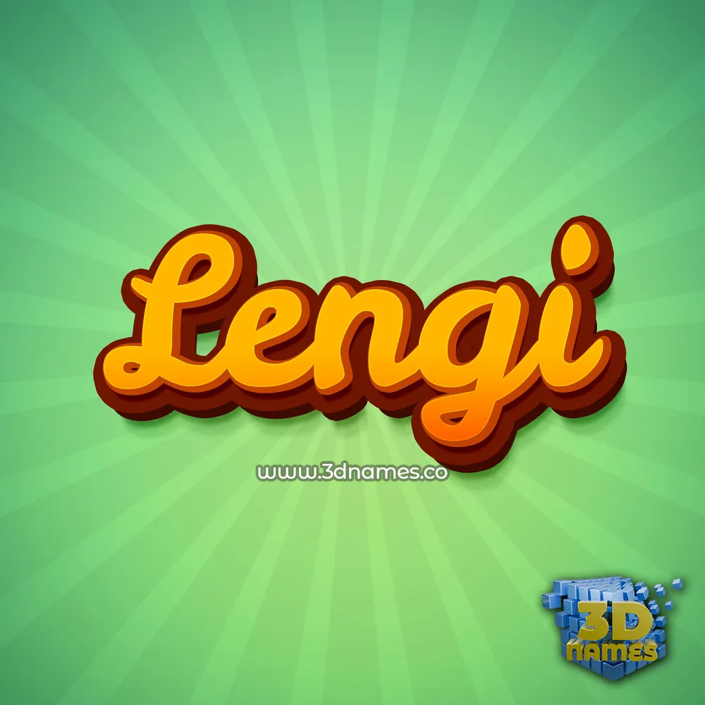 lengi in Green Rays style - 3D name wallpaper