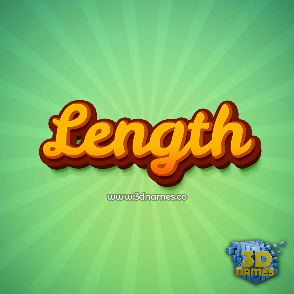 length in Green Rays style - 3D name wallpaper