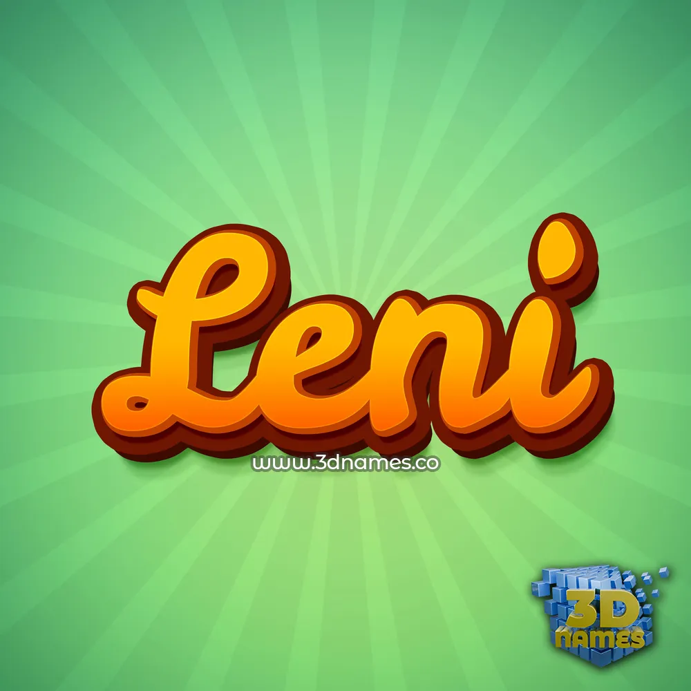 leni in Green Rays style - 3D name wallpaper