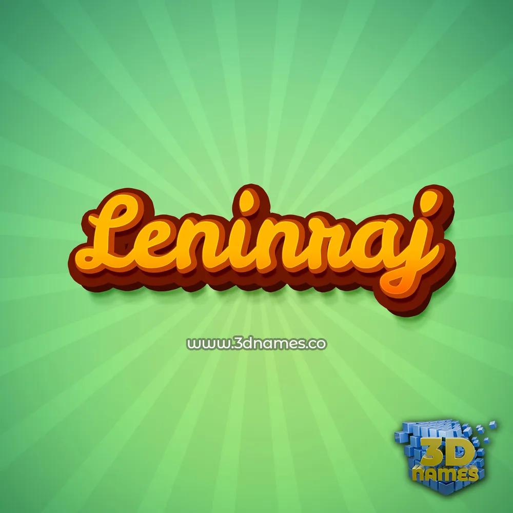 leninraj in Green Rays style - 3D name wallpaper
