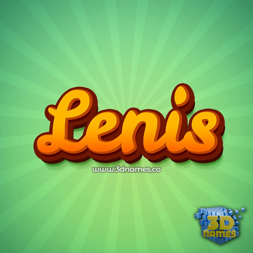 lenis in Green Rays style - 3D name wallpaper