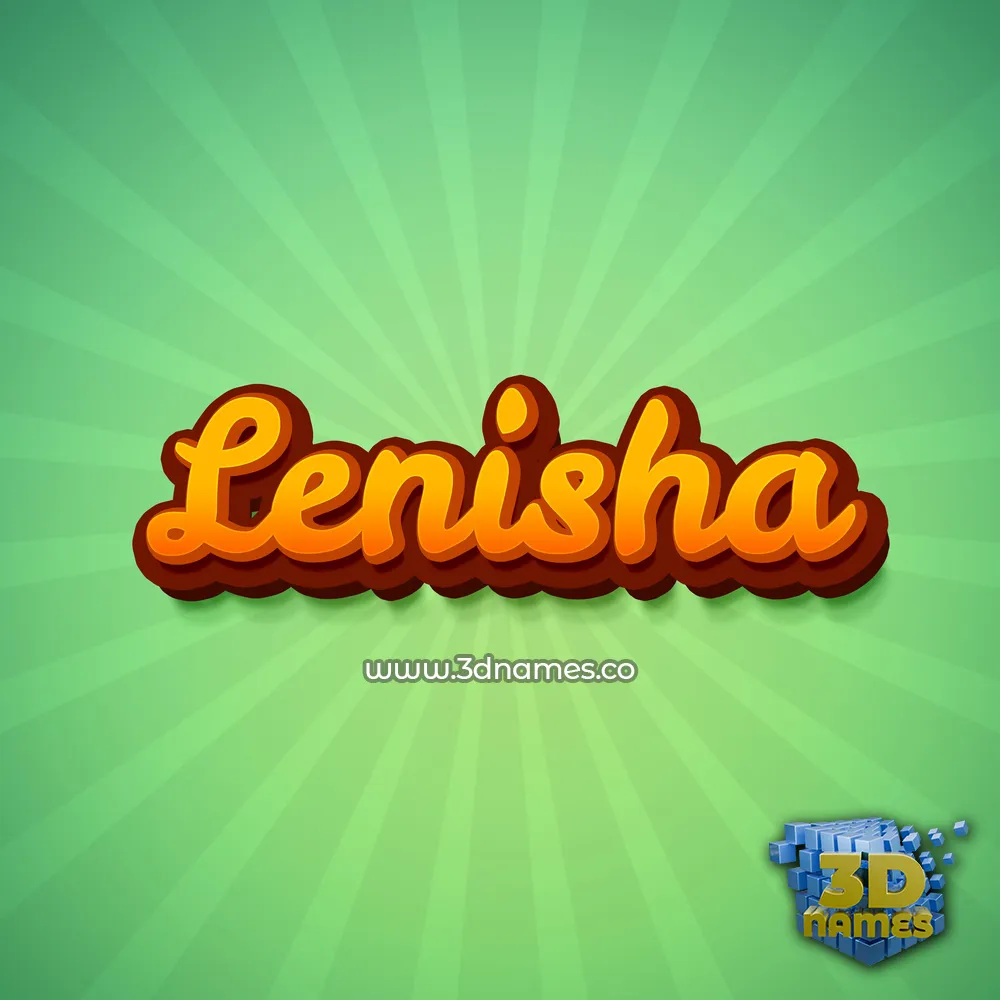 lenisha in Green Rays style - 3D name wallpaper