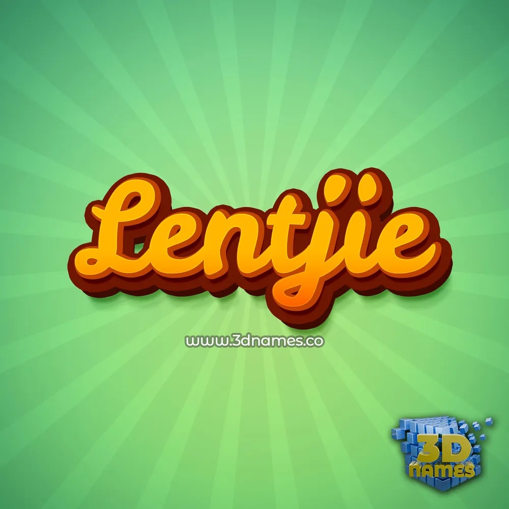 lentjie in Green Rays style - 3D name wallpaper