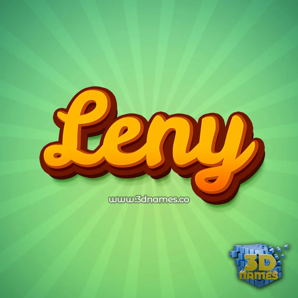leny in Green Rays style - 3D name wallpaper