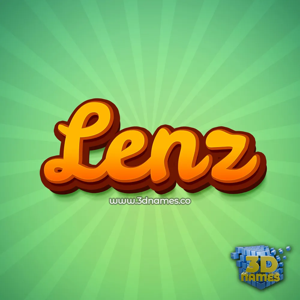 lenz in Green Rays style - 3D name wallpaper