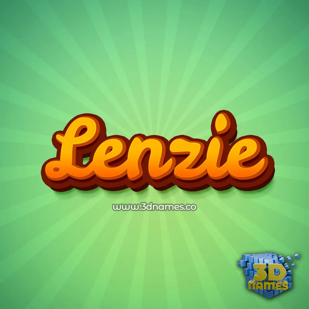 lenzie in Green Rays style - 3D name wallpaper