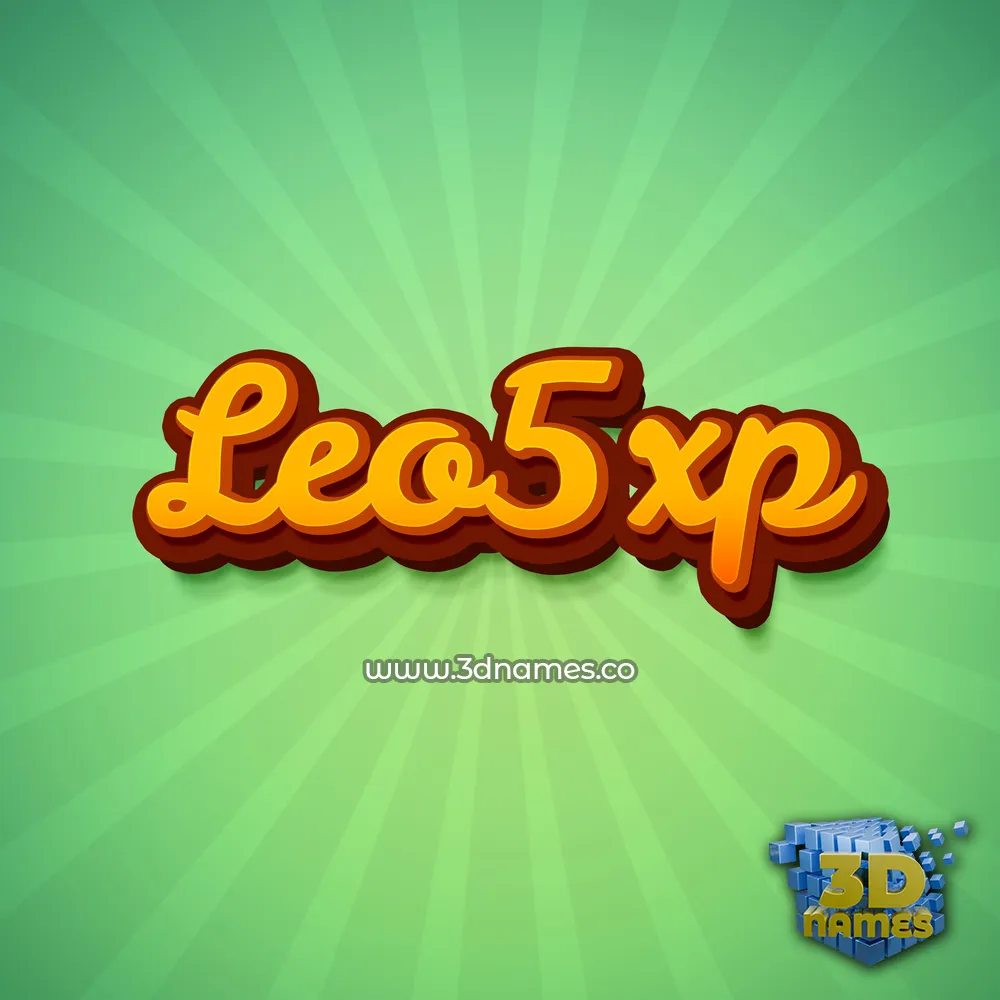 leo5xp in Green Rays style - 3D name wallpaper