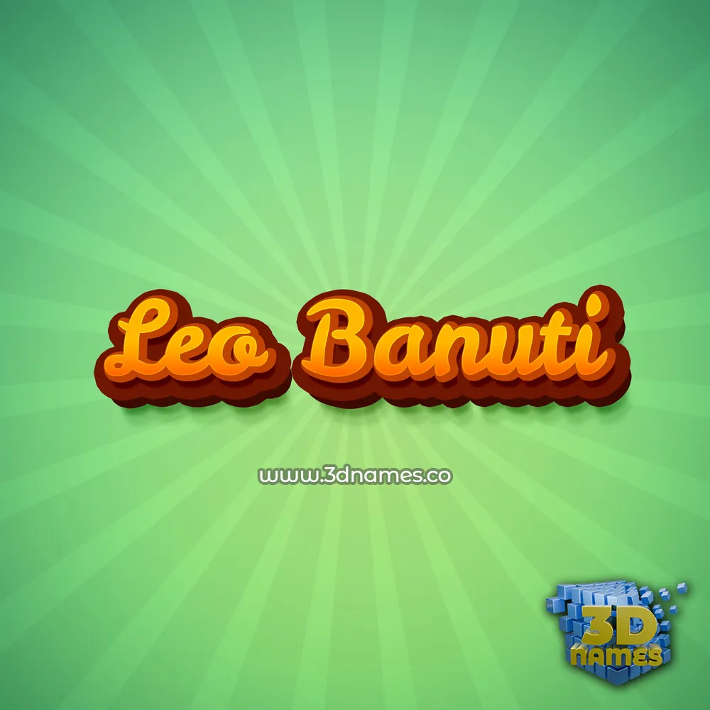 leo banuti in Green Rays style - 3D name wallpaper