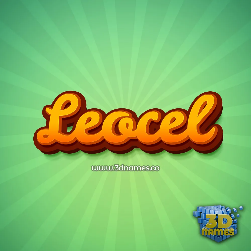leocel in Green Rays style - 3D name wallpaper